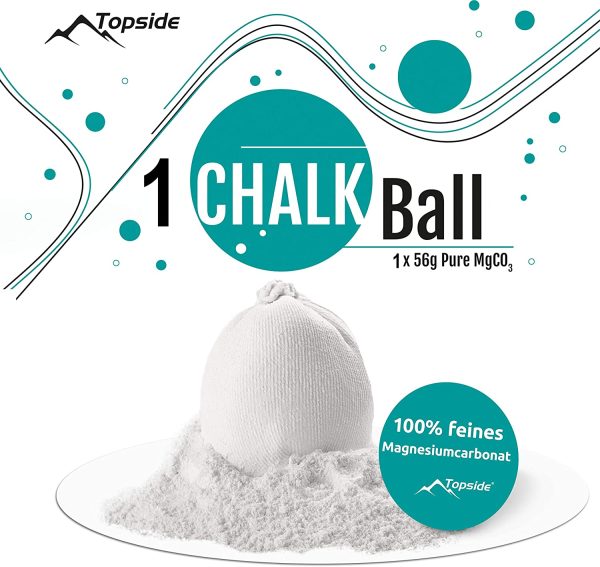 TOPSIDE Chalk Ball da 56 gr Palle di Gesso (1 o 3 pz) per Arrampicata, Bouldering e Crossfit - immagine 6