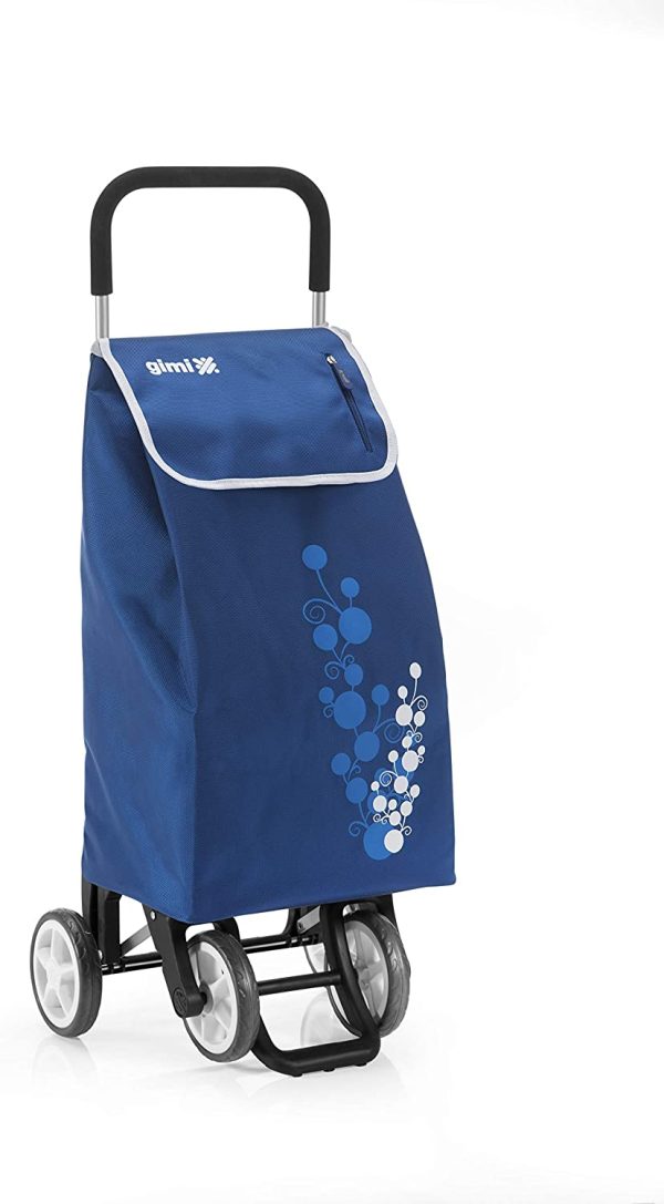 Gimi Twin Carrello Portaspesa 4 Ruote, Portata 30 kg, Richiudibile, Saliscale, Metallo/Poliestere, Blu, 41 x 53 x 92 cm - immagine 2