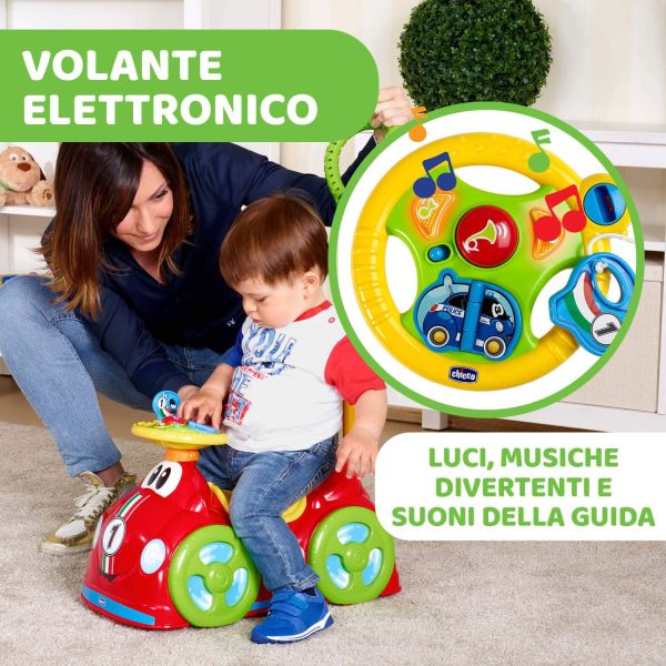 Chicco Macchina Cavalcabile per Bambini All Around, Macchinina Bimba con Clacson che Suona, Ruote Piroettanti e Vano Portaoggetti, Rosso, Max 20 Kg, Giochi per Bambini 1-3 Anni - immagine 3