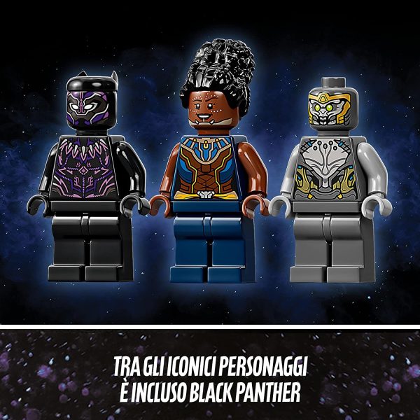 LEGO Super Heroes Il Dragone Volante di Black Panther, Giocattolo per Bambini di 8 Anni dei Supereroi Marvel Avengers, 76186 - immagine 7