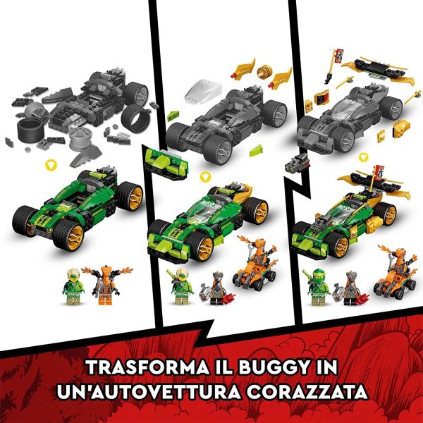 LEGO NINJAGO Auto da Corsa di Lloyd - EVOLUTION, Set per Bambini di 6 Anni con Quad, Guerrieri Serpente e Banner da Collezione, 71763 - immagine 2