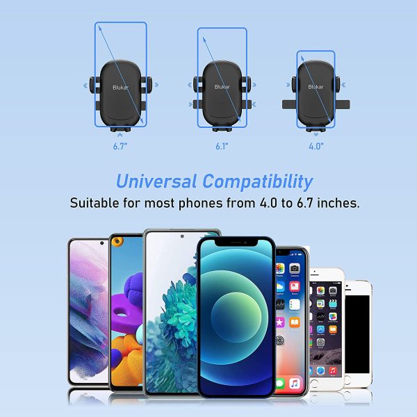 Blukar Porta Cellulare da Auto, Universale Supporto Cellulare Auto Supporto Auto Smartphone Bocchetta Dell'Aria 360?? di Rotazione e Operare con Una Sola Mano per iPhone, Galaxy, Xiaomi