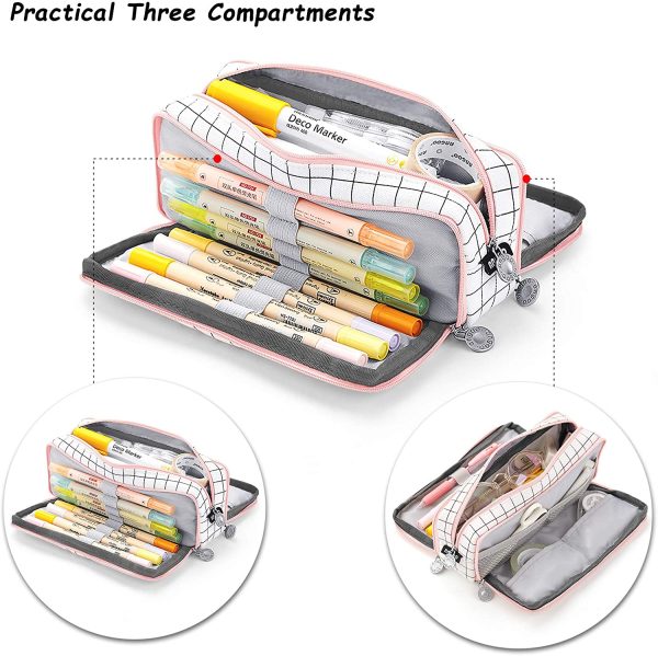 Astuccio Scuola, Astuccio Grande Capacit?? con 3 Scomparti per Elementare Media Bambina, Astuccio Portapenne Bambino Astuccio Portamatite Studenti, Attraversare - immagine 2