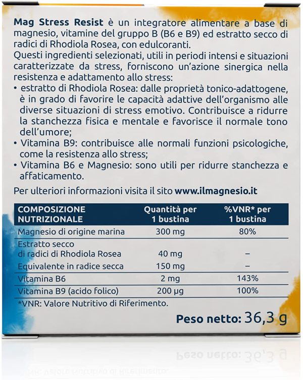 Mag Stress Resist Integratore Alimentare contro Stress e Stanchezza Mentale, 30 Bustine Monodose - immagine 2