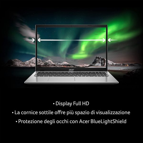 Aspire 1 A114-33-C90V Notebook Con Processore Intel Celeron N4500, Ram 4 GB DDR4, eMMC 128 GB, Display 14" IPS FHD LED LCD, Scheda Grafica Intel UHD, Argento - immagine 8