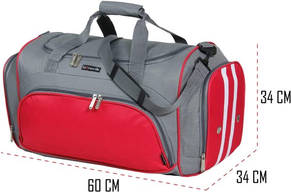 Borsa per lo sport Leonardo Borsone Palestra Sportivo in Tessuto Tela Borsa a Spalla da Viaggio Borsa con Scomparti Separati Unisex per Uomini e Donne - immagine 3