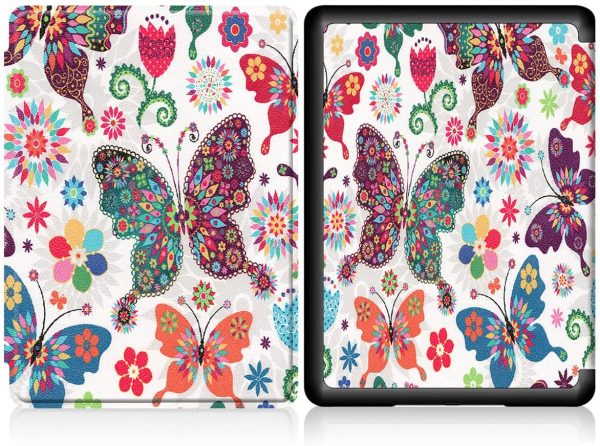 Amazon Brand - Eono Custodia per Kindle 2019(10a Generazione, Modello J9G29R), Cover Sottile e Leggera in PU Pelle con Auto Wake/Sleep, Butterfly - immagine 5