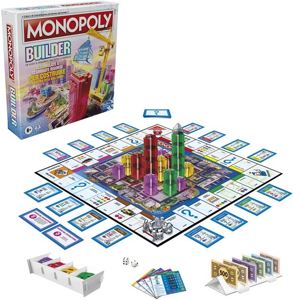 Hasbro Monopoly - Builder, gioco da tavolo Monopoly per bambini dagli 8 anni in su, Multicolore - immagine 6