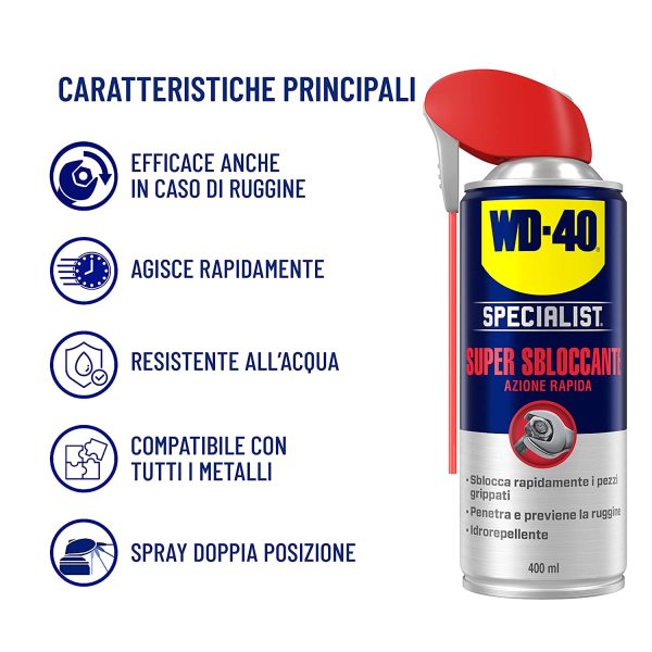 WD-40 Specialist - Super Sbloccante Lubrificante Spray Azione Rapida con Sistema Doppia Posizione - 400 ml - immagine 3