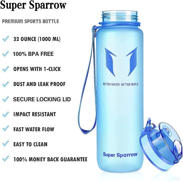 Super Sparrow Borraccia Sportiva & Bottiglia Bambini Senza Perdite - 350ml/500ml/750ml/1L/1.5L - Senza BPA