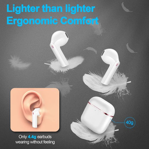 yobola Cuffie Bluetooth, Auricolari Bluetooth 5.1 con Stereo HiFi, Cuffie Wireless con Microfono, Cuffiette Bluetooth con Controllo Touch IPX5 Impermeabili per iPhone Samsung Huawei Xiaomi - immagine 4