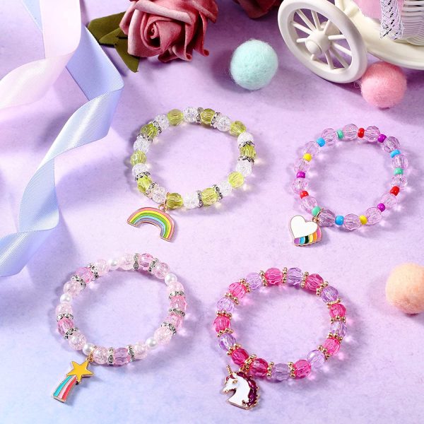 9 Braccialetti di Unicorno Colorati Bracciale di Unicorno da Ragazze Bracciale di Unicorno di Perline Arcobaleno per Bomboniere di Compleanno - immagine 7