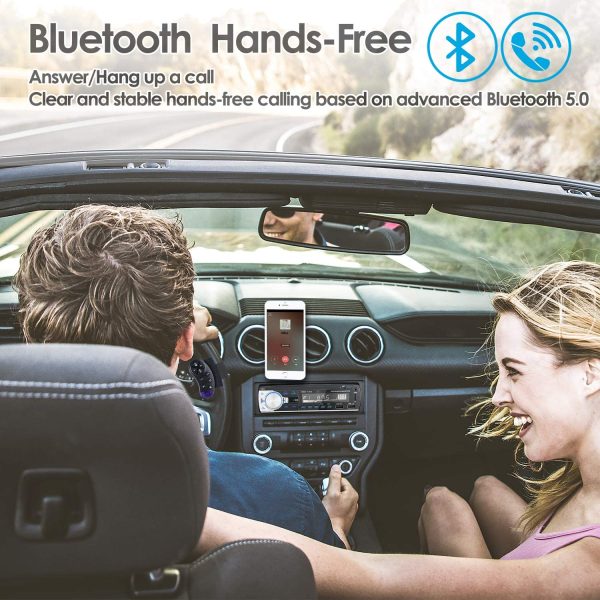 RDS Autoradio Bluetooth,  Autoradio con Vivavoce Bluetooth Chiamate in vivavoce Telecomando Radio FM 4x65W Autoradio con lettore MP3 USB e Bluetooth 5.0, supporto telefono iOS e Android - immagine 4