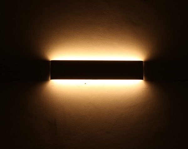 2 Pezzi Applique da Parete 41cm Interno LED, 14W 1340 Lumen Lampade da Parete Moderne in Alluminio, Lampada Muro per Soggiorni, Camere da letto, Corridoi, 3000K Bianco Caldo, Nero - immagine 4