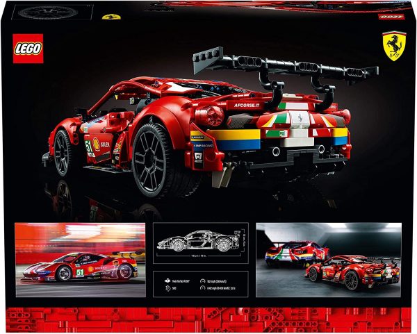 LEGO Technic Ferrari 488 GTE ??AF Corse #51??, Modello Auto Sportiva da Corsa, Set da Collezionista per Adulti, Veicoli da Costruire e da Esporre, 42125 - immagine 5