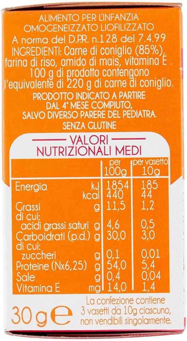 Plasmon Omogeneizzato Liofilizzato Coniglio 3x10g (12 Confezioni)