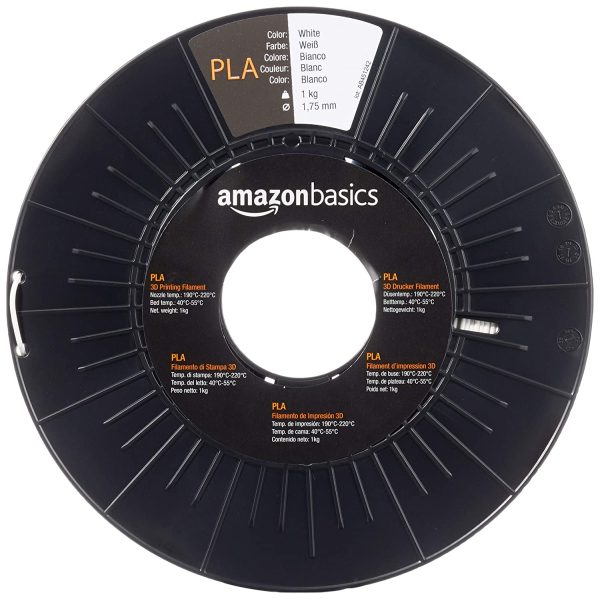 Amazon Basics - Filamento per stampanti 3D, in polilattato (PLA), 1,75 mm, bianco, 1 kg per bobina - immagine 5