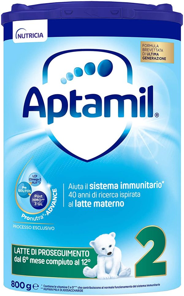 Aptamil 2 Latte in Polvere Formulato Proseguimento per Neonati - Pacco da 4 Pezzi da 800 g - Totale: 3200 g