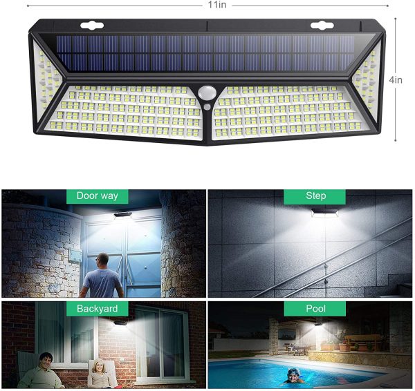 kilponen Luce Solare Led Esterno 430 LED ??USB Ricaricabile & 3500 Lumen?? Lampade Solari a Led da Esterno di Movimento 270o Illuminazione 4400mAh Luci Solari Impermeabile IP65 per Esterno - immagine 5