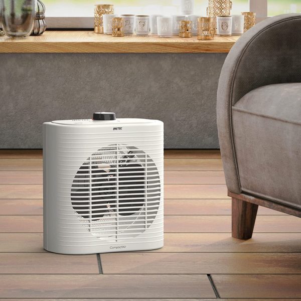 Compact Air, Termoventilatore piccolo e potente, Stufetta Elettrica, 2000 W, maniglia integrata, temperatura regolabile, funzione antigelo, dispositivo di protezione dai surriscaldamenti - immagine 3