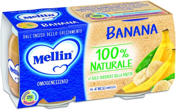 Mellin Omogeneizzato Di Frutta Banana 100% Naturale ?C 24 Vasetti da 100 gr - immagine 2