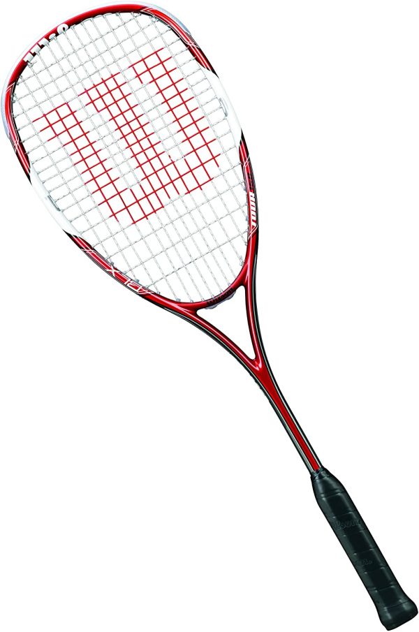 Wilson Racchetta da Squash Unisex, per Gioco in Tutte Le Aree, per Giocatori esperti, Tour 150, Potenza, Misura Unica, Rosso/Bianco, WRT912330