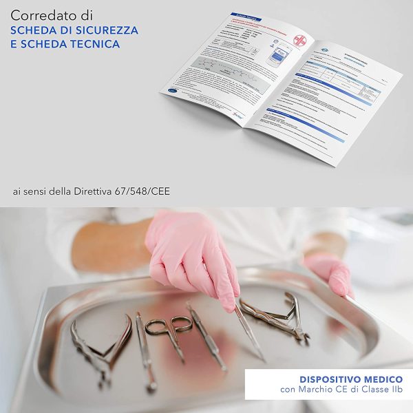 AIESI® Sterilizzante a freddo in polvere per ferri chirurgici dispositivi medici strumenti estetica acido peracetico 2 kg HOSPIDROX # Detergente # Decontaminante # Tempo di contatto 10 MINUTI - immagine 3