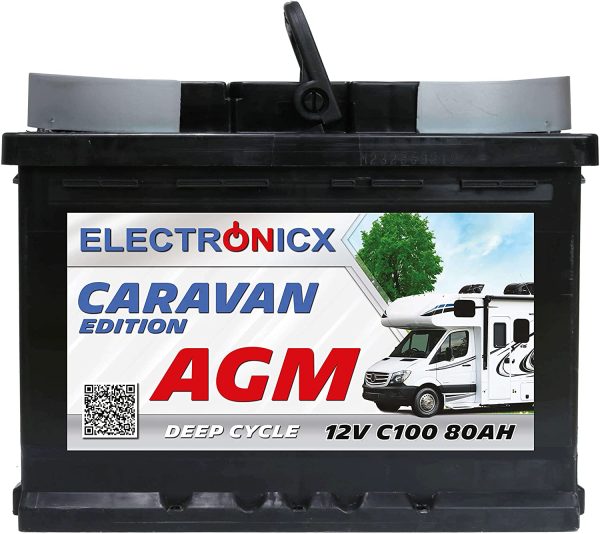 Caravan Edition V2 Batteria AGM 80 AH 12V Motorhome Boat Supply