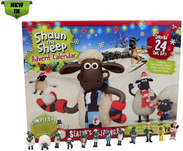 Shaun the Sheep Calendario Avvento per Bambini Wallace e Gromit Cartoni Animati Include Puzzle Gioco da Tavolo Pupazzetti