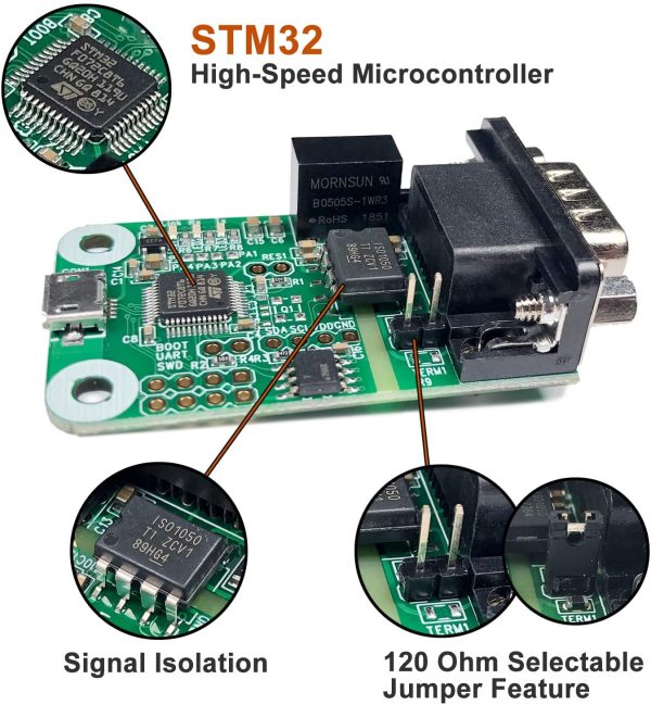 Innomaker USB to CAN Converter Module for Raspberry Pi4/Pi3B+/Pi3/Pi Zero(W)/Beaglebone/Tinker Board and any single board computer - immagine 6