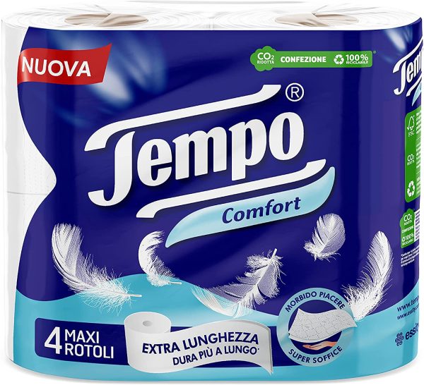 Tempo Carta Igienica Comfort, Morbida e Resistente - 4 Maxi Rotoli - immagine 3