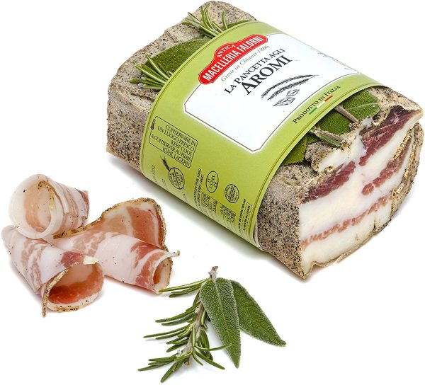 Antica Macelleria Falorni, La Pancetta agli Aromi, Prelibatezza Toscana, Profumata e 100% Italiana, 350gr ca - immagine 2