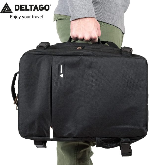 DELTAGO - Zaino Bagaglio A Mano 40x20x25 Ryanair - Borsa Valigia Da Viaggio Aereo Uomo Donna, 20L, Espandibile, Pratico, Morbido, Leggero, Organizer, Voli Low Cost Ryanair, EasyJet, Volotea - immagine 2