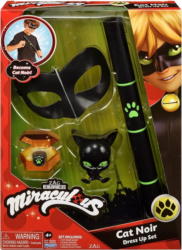 Bandai Miraculous-Kit di trasformazione-Chat Noir-Travestimento e Accessori da supereroe-P50603, Multicolore, P50603 - immagine 2