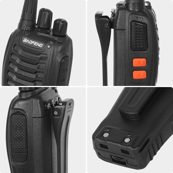 Walkie-Talkie Ricaricabile Lunga Distanza 16Canali VOX CTCSS/DCS Radio FM Ricetrasmettitore Portatile Walkie Talkie Professionali con Auricolare(2pz) - immagine 5