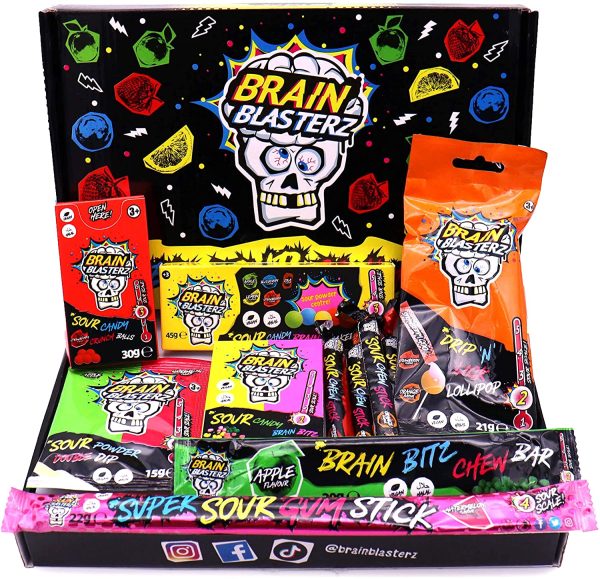 Brain Blasterz - Box di caramelle aspre, contiene Brain Breakerz, Candy Spray, Brain Bitz, Chew Bar e altro ancora. - immagine 9