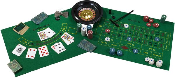 Talking Tables Kit, Noche Juegos, Póquer & Blackjack & Ruleta para adultos, después Cena Fiestas, Fiesta de Casino, Navidad, cumpleaños, Regalo, Plastica, Verde - immagine 7