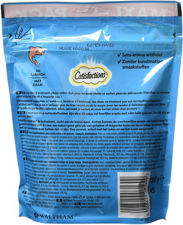 Catisfactions Alimento Complementare con Salmone per Gatto Adulto e Gattino, 4 x 180 g