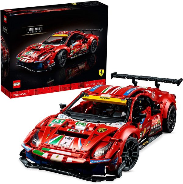 LEGO Technic Ferrari 488 GTE ??AF Corse #51??, Modello Auto Sportiva da Corsa, Set da Collezionista per Adulti, Veicoli da Costruire e da Esporre, 42125 - immagine 4