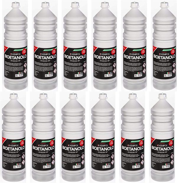 12LT BIOETANOLO COMBUSTIBILE LIQUIDO ECOLOGICO NATURALE INODORE CAMINO