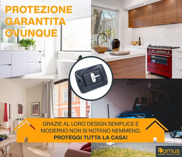 DOMUS? Copriprese per Bambini, 20 Copri Prese Elettriche Universali Italiane e Schuko, Tappi Copripresa di Sicurezza Casa con 2 Chiavi (Bianco) - immagine 3