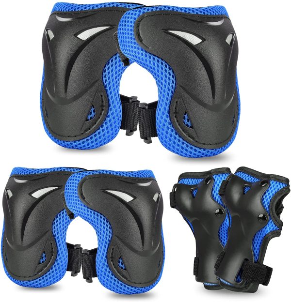 WayEee Set di Protezioni per Bambini, 6 in 1 Protettivi dei Bambini Set Ginocchiere per Bambini Set di Gomitiere con Cinghia Regolabile per Pattini, Monopattini, Ciclismo, Skateboard, Roller - immagine 5