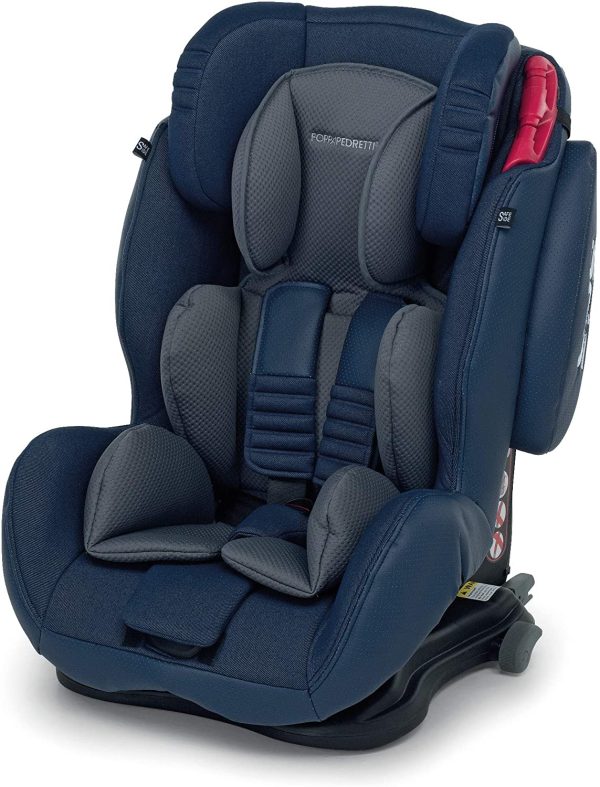 Foppapedretti Isodinamyk Seggiolino Auto ISOFIX Gruppo 1/2/3 (9-36kg), per Bambini da 9 Mesi Fino a 12 Anni, Jeans