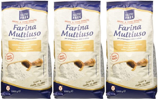 Nutri Free Farina Multiuso - 3 Confezioni da 1000 g, Senza glutine - immagine 2