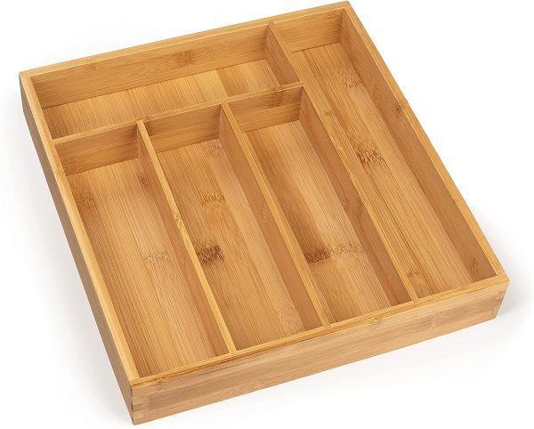 Blumtal Portaposate da Cassetto, Porta Posate Cucina Bambù Naturale, Adatto ai Cassetti della Cucina IKEA, Misura Fissa Small (27x30cm)