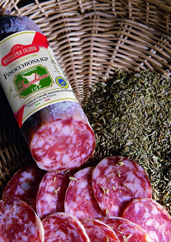 Antica Macelleria Falorni, Finocchiona IGP Toscana, salame con semi di finocchio selvatico, prodotto con metodo tradizionale, 400 gr ca - immagine 5