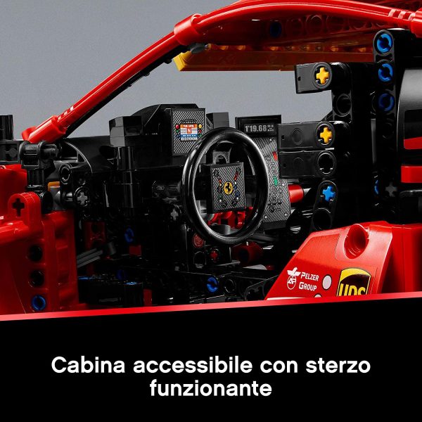 LEGO Technic Ferrari 488 GTE ??AF Corse #51??, Modello Auto Sportiva da Corsa, Set da Collezionista per Adulti, Veicoli da Costruire e da Esporre, 42125 - immagine 6