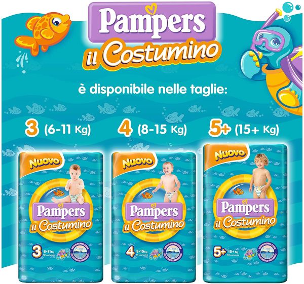 Pampers il Costumino, 12 Pannolini, Taglia 3 (6 - 11 kg) - immagine 2