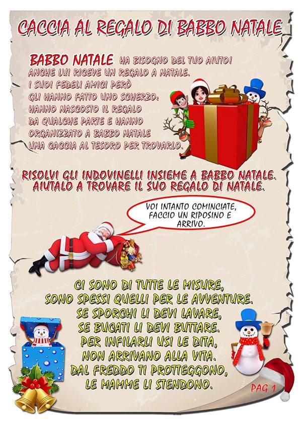 Caccia al tesoro natalizia in scatola per casa 8-12 anni - Giochi natalizi per bambini - Caccia al regalo di Babbo Natale - Caccia al tuo regalo di Natale - Giochi di natale per bambini - immagine 9