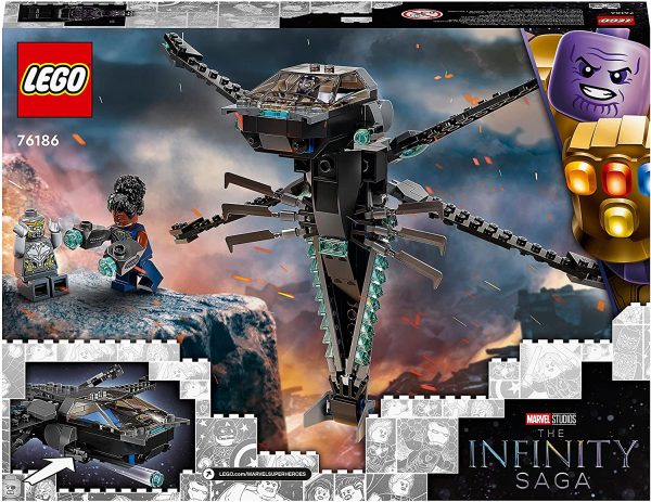 LEGO Super Heroes Il Dragone Volante di Black Panther, Giocattolo per Bambini di 8 Anni dei Supereroi Marvel Avengers, 76186 - immagine 3